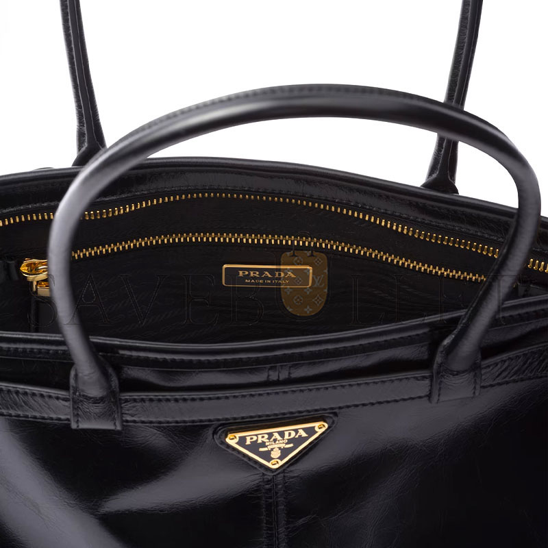 PRADA BONNIE LARGE LEATHER HANDBAG 1BA433 (38*24*12cm)
